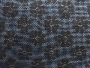 アンティーク　花模様織り出し本場泥大島紬着物(5マルキ)